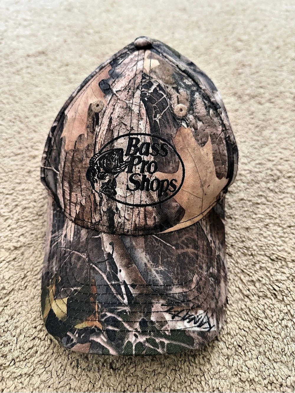 Bass Pro Shops Camouflage Snapback Hat Brown & Green